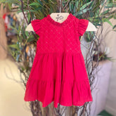 Vestido Manga Curta Bebe Petit Cherie Infantil Fem Linho Paete