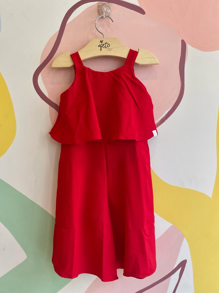 Macaquinho Regata Malagah Infantil Menina Babado Frontal Liso