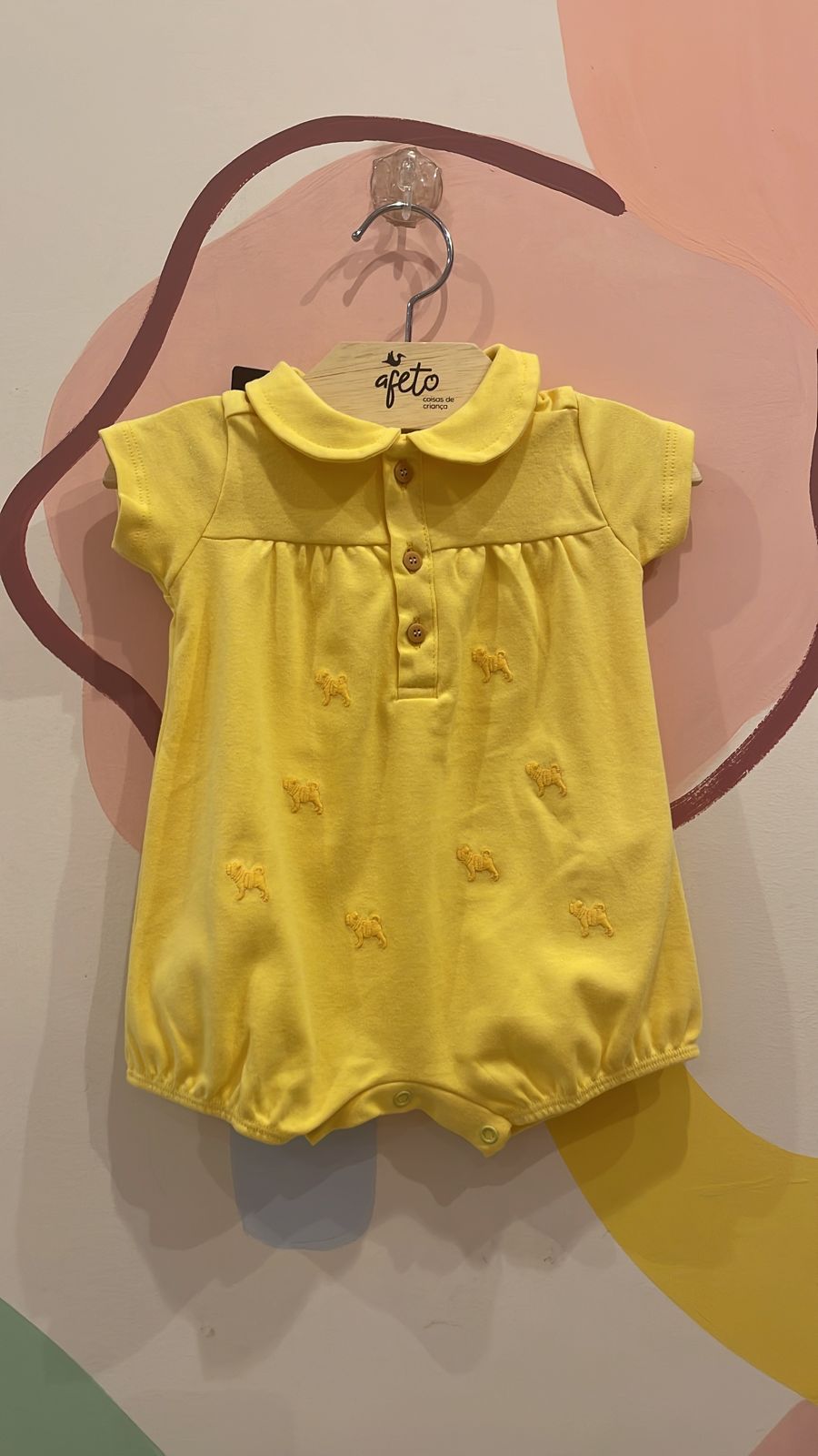 Macaquinho Manga Curta Charpey Infantil Menina Bebe Polo Suedine