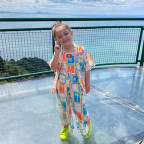 Kimono Manga Curta Bambolina Infantil menina Beach Coqueiros