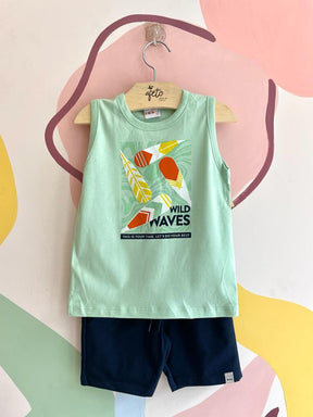 Conjunto Regata Bermuda Kaiani Infantil menino Wild Waves