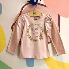 Blusa manga longa menina Boca Grande Coelhinha