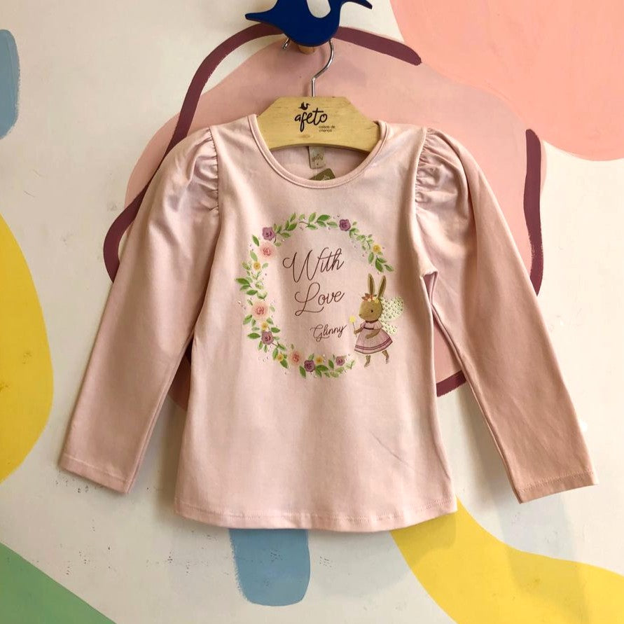 Blusa manga longa menina Boca Grande Coelhinha