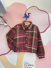 Jaqueta manga longa menina Momi Tweed Xadrez Rosa