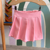 Shorts Saia Plissada Infantil Menina Colegial Rosa