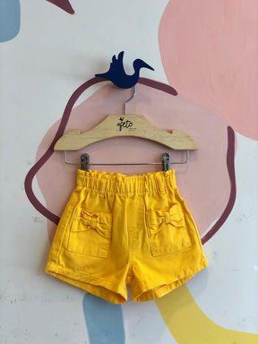Shorts Menina Momi Sarja Amarelo