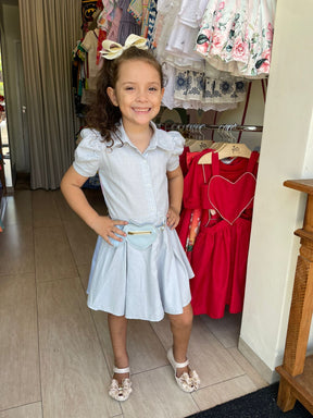 Vestido Manga Curta Yoyo Infantil menina Chamise