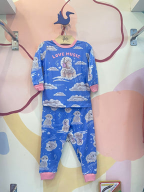 Pijama Manga Longa Calça Carneirinhos Menina Boca Grande