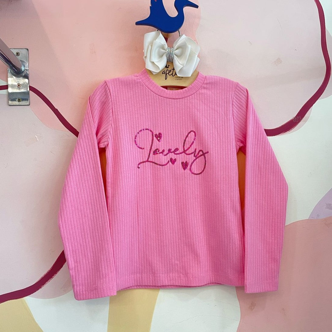 Blusa Manga Longa menina Lovely Canelada