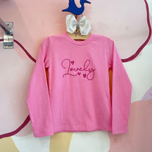 Blusa Manga Longa menina Lovely Canelada