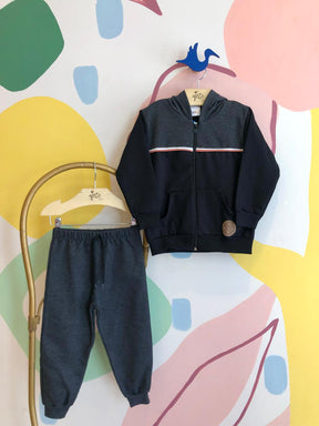 Conjunto manga longa Calça menino Kaiani Jaqueta Listra