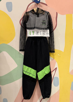 Conjunto Manga Longa Calça menina 3 Pcs Cropped Telinha