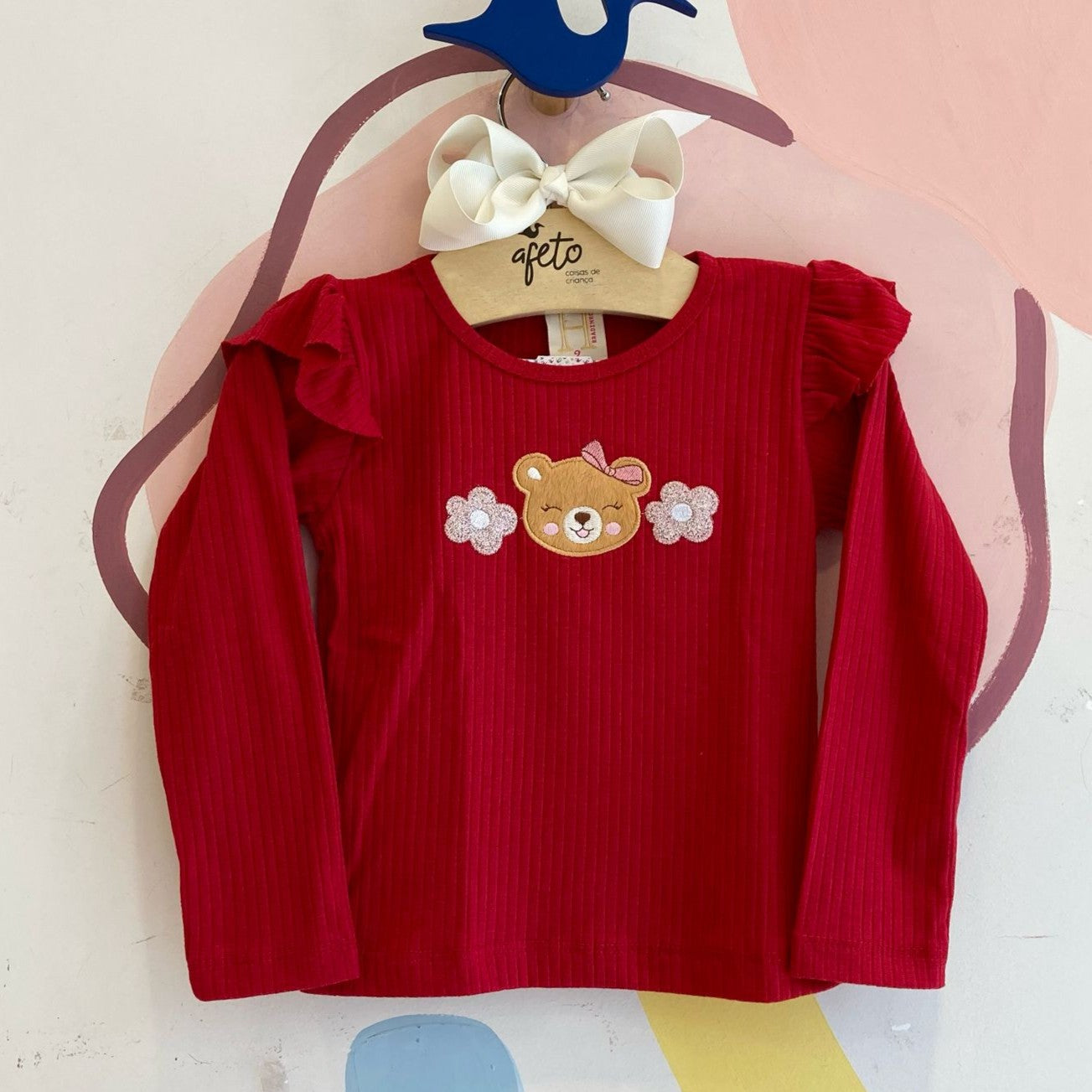 Blusa Manga Longa menina Ursinha Canelada