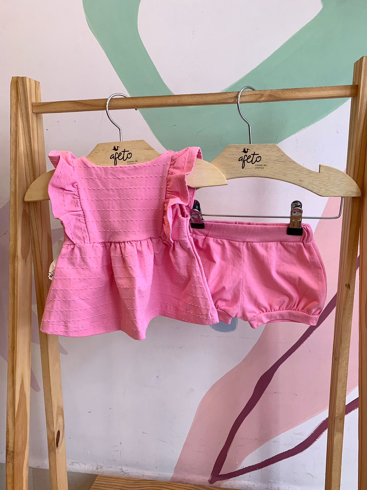 Conjunto manga curta shorts Hrradinhos menina Pipoquinha