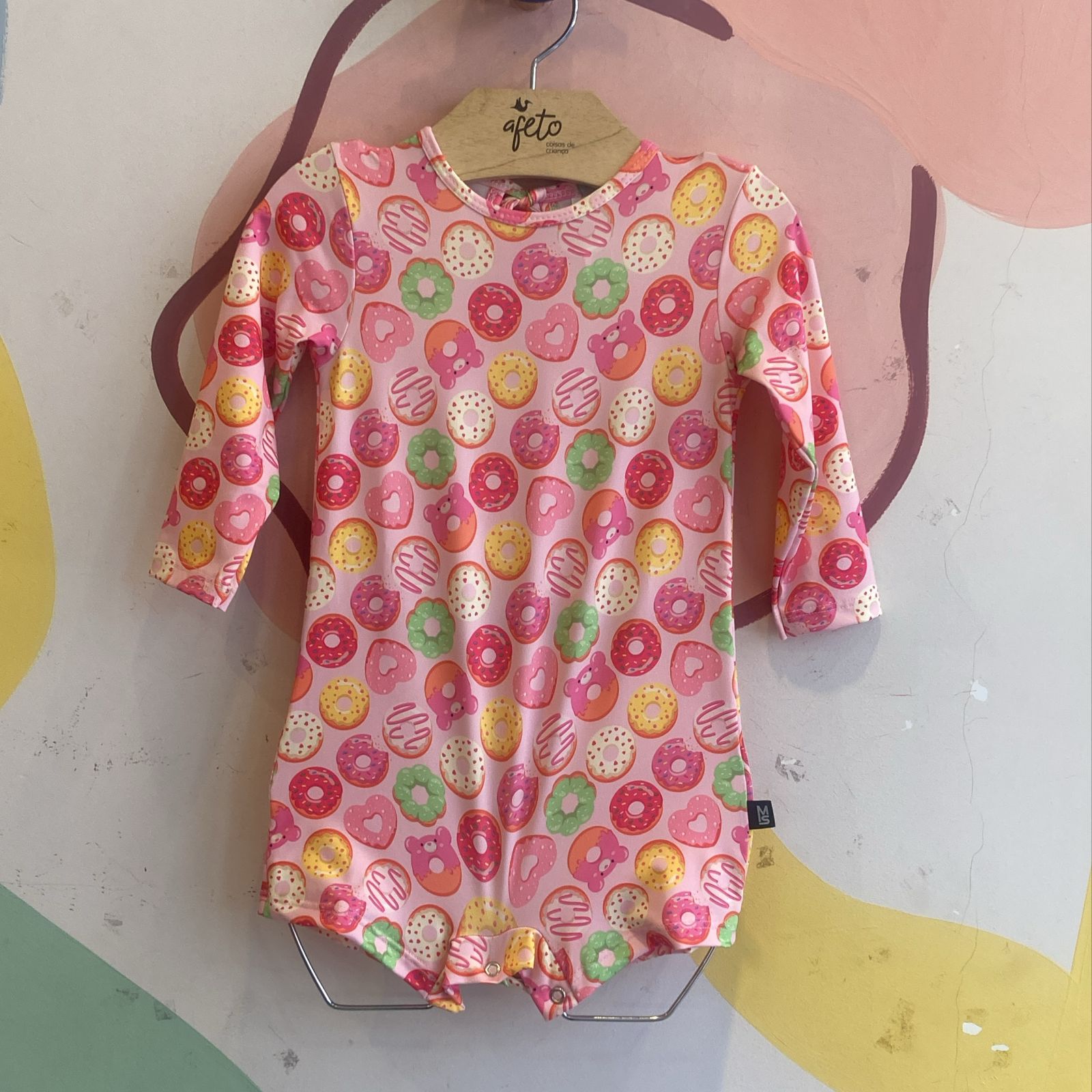 Macaquinho Praia Marujos & Sereias menina Donuts Cupcakes Rosa
