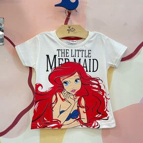 Blusa manga curta Disney menina Pequena Sereia