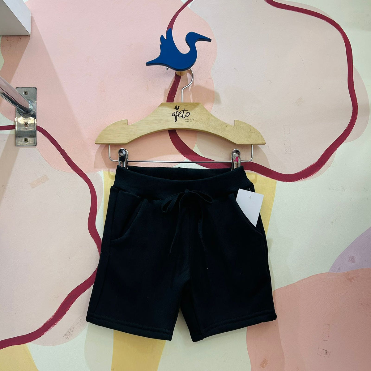 Bermuda Menino Disney moletinho preto