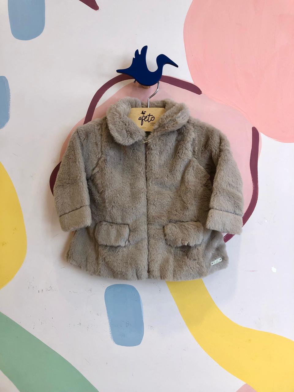 Casaco manga longa menina Kiki Xodo Sobretudo Pelinho
