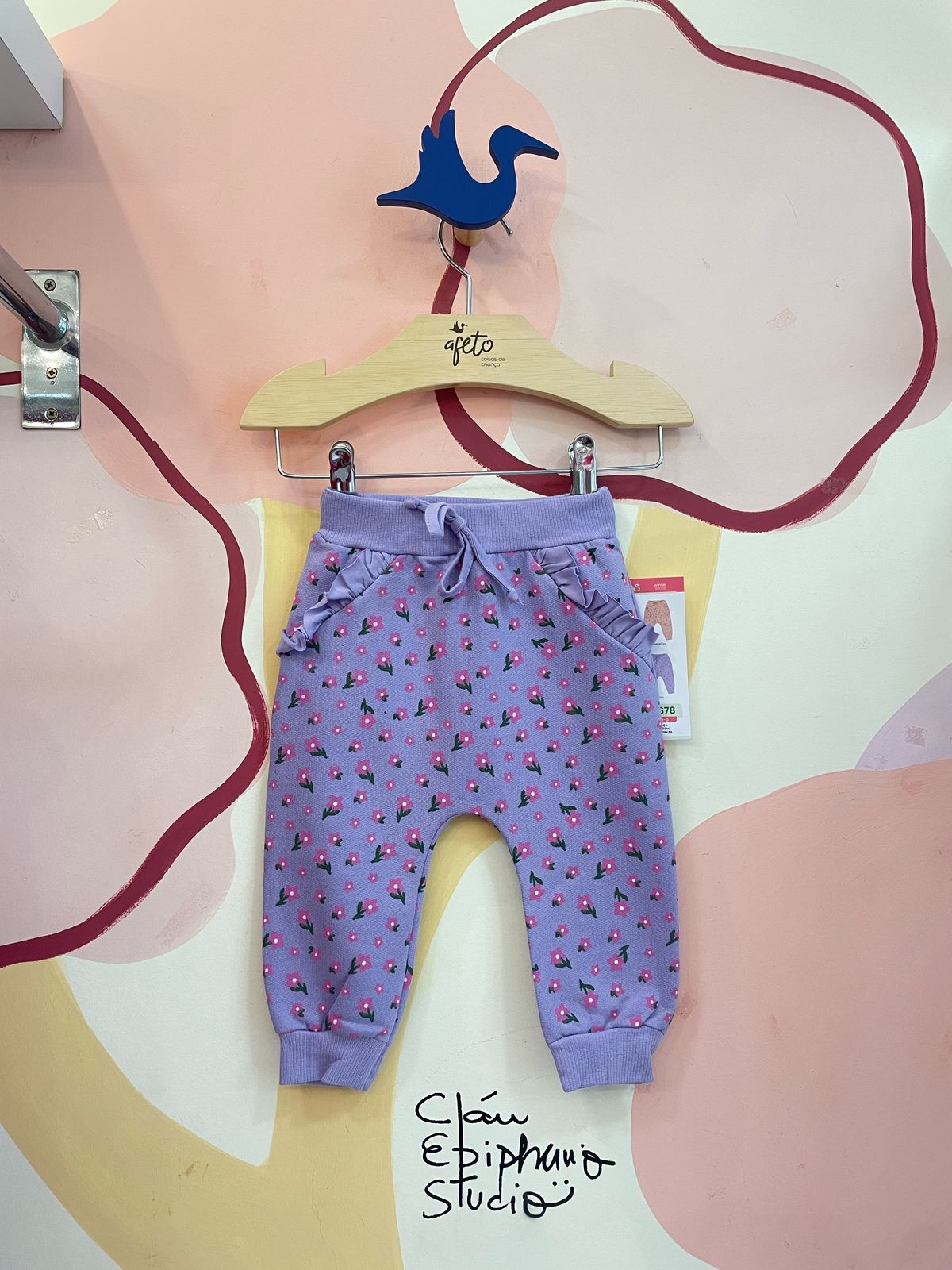 Calça bebê Hrradinhos menina Florzinha Babadinho