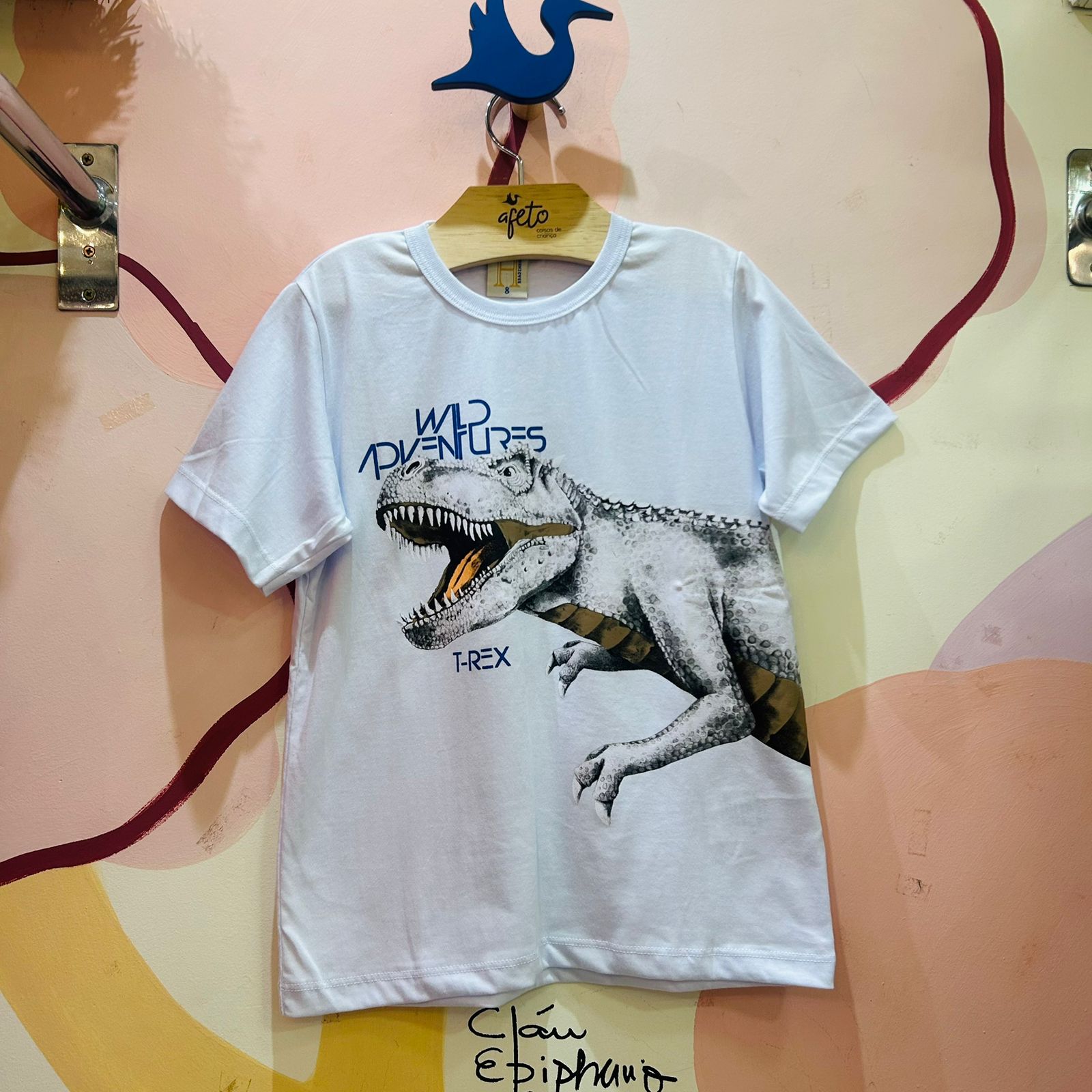 Camiseta manga curta Hrradinhos menino Dino branco