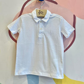 Camiseta Manga Curta Reserva Infantil Menino Polo Lisa Branco