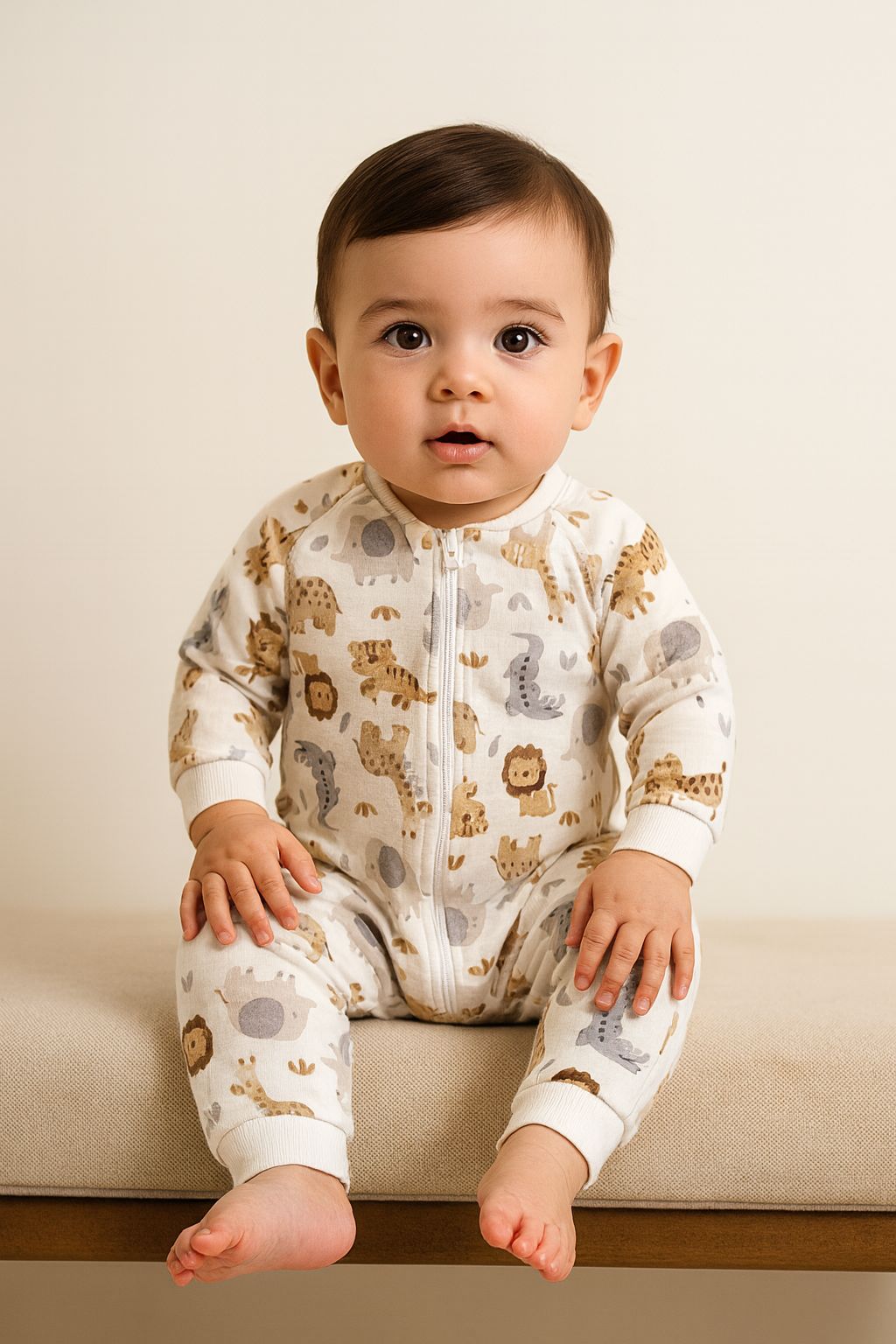 Macacao manga longa Mini & Co Unissex Leao Tigre