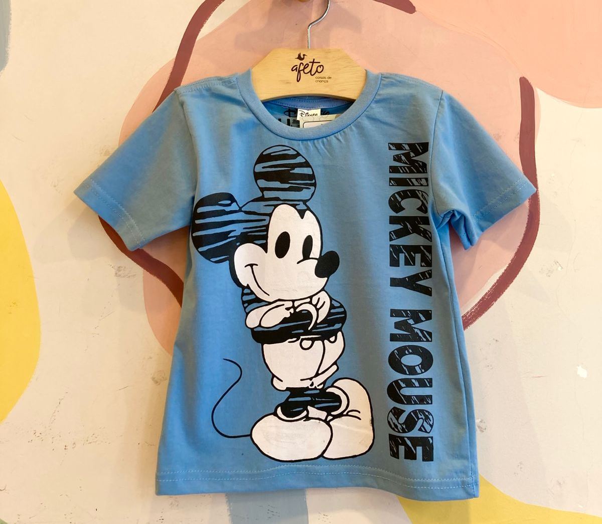 Camiseta Infantil Masculino Manga Curta Disney Menino Mickey Azul