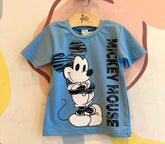 Blusa Manga Curta Disney menino Mickey Azul