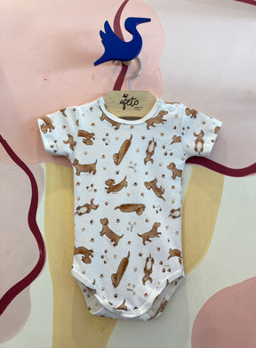 Body Manga Curta Unissex Bebê Mini & Co Cachorrinho