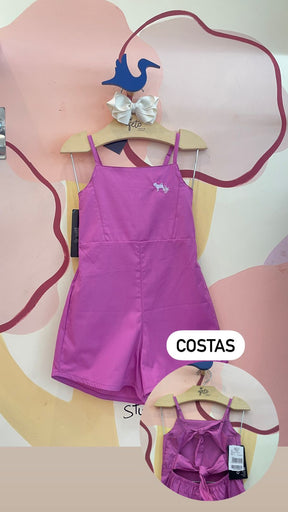 Macaquinho Regata Charpey Menina Tricoline Laco Costas