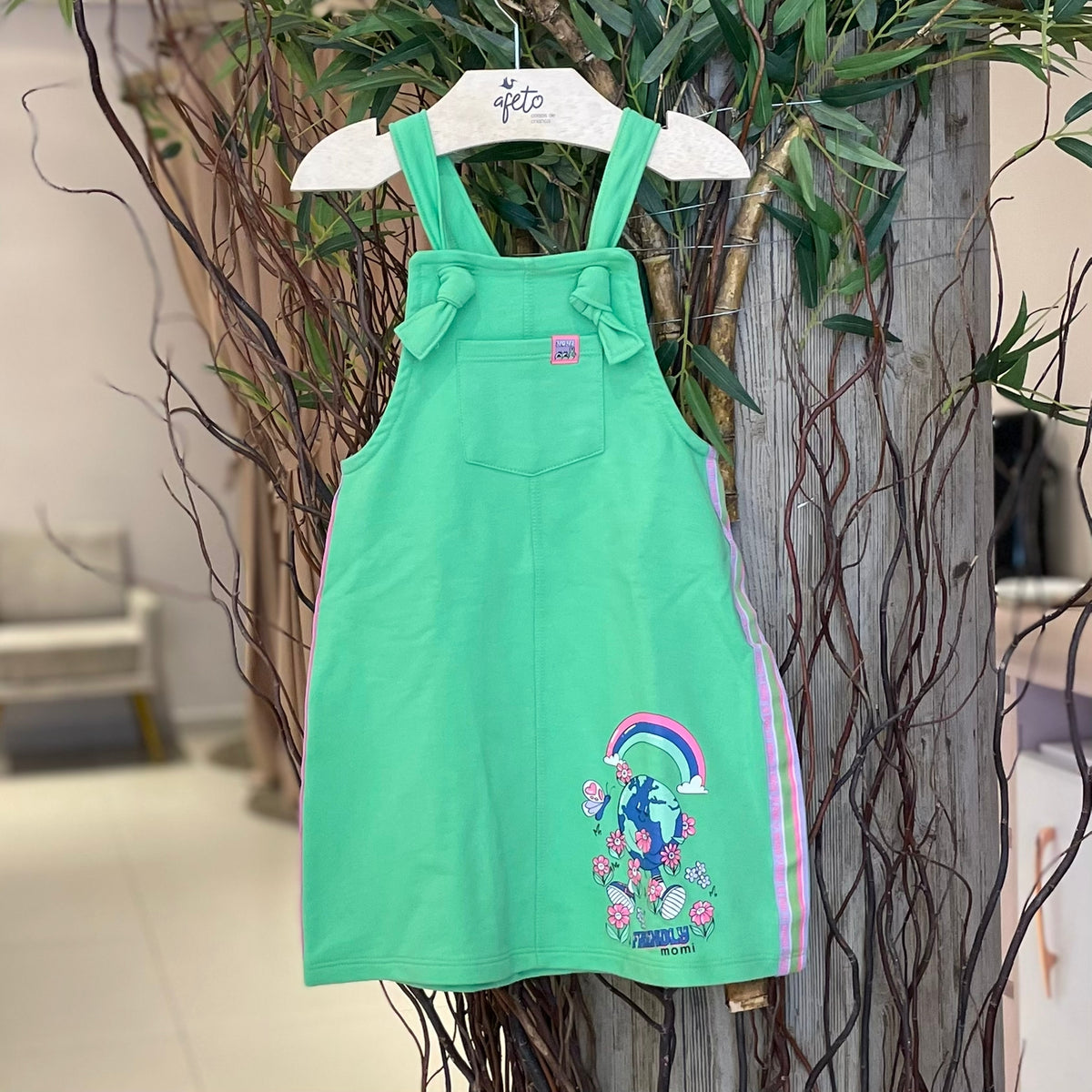 Salopete Regata Momi Menina Arco Iris Verde