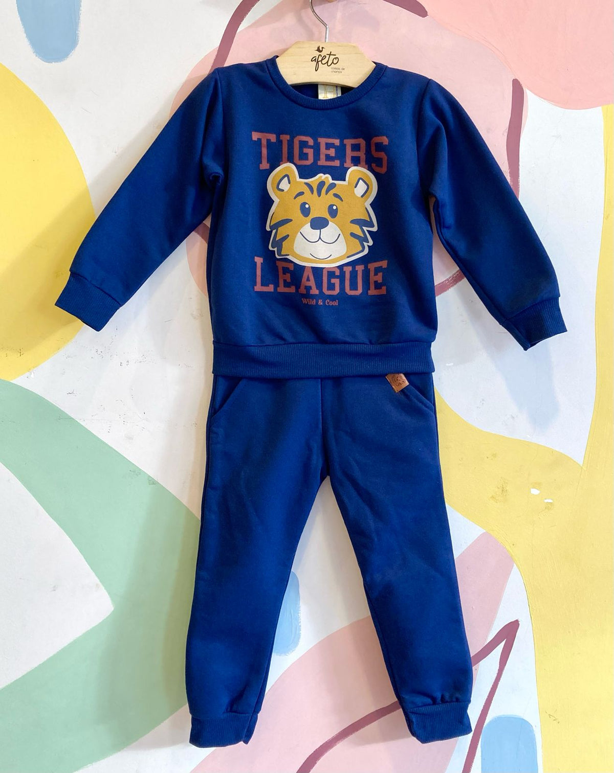 Conjunto Manga Longa Calça menino Tigre