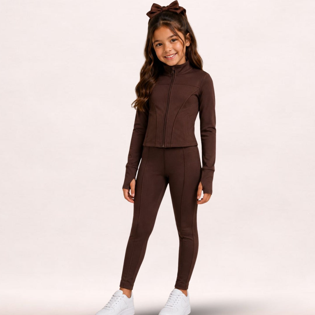 Conjunto Feminino Infantil Flanelado Manga Longa Calça Mila