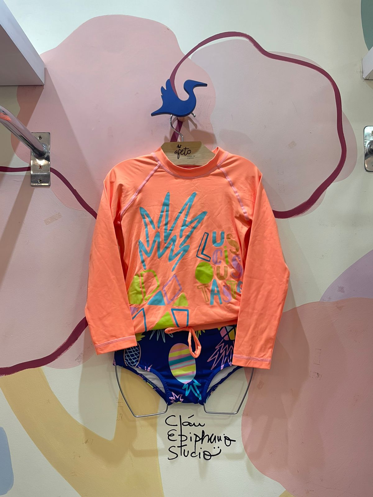 Biquini menina Manga Longa Abacaxi