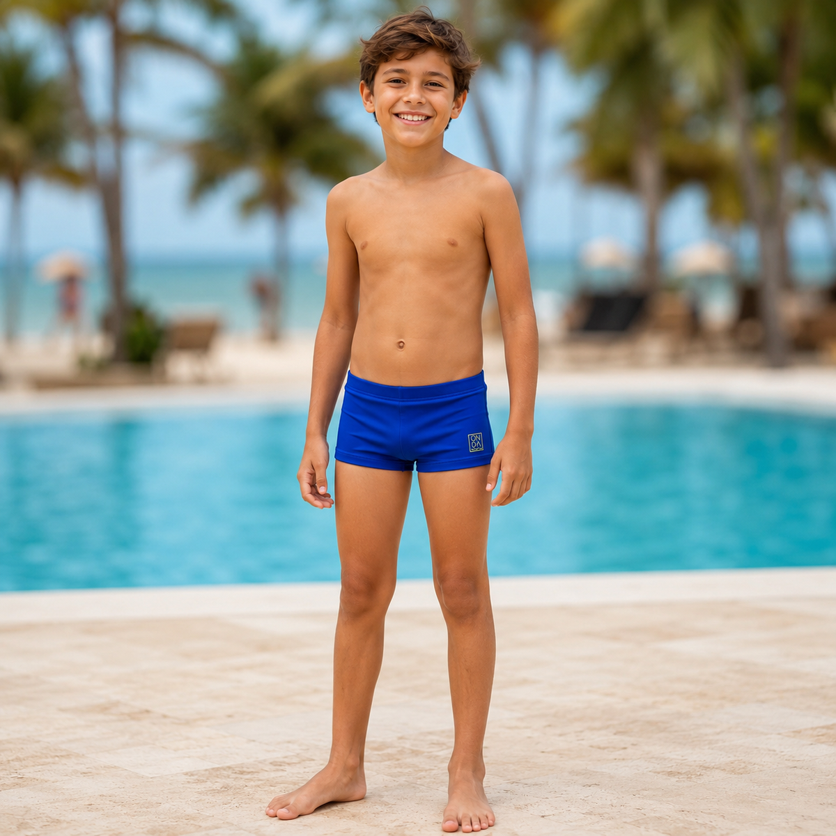 Sunga Onda Kids menino liso azul