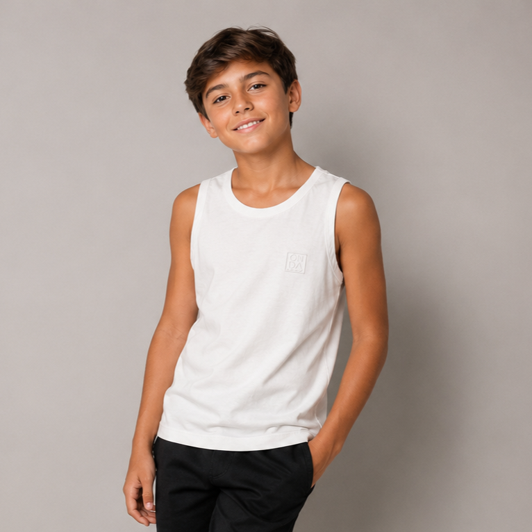 Camiseta Regata Onda Kids menino Liso Off