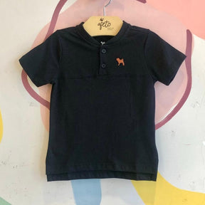 Camiseta Manga Curta Menino Charpey Lisa com Botoes