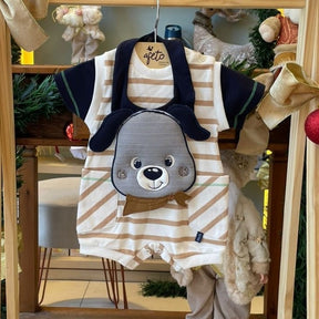 Macaquinho Manga Curta Upi Uli Infantil bebê menino