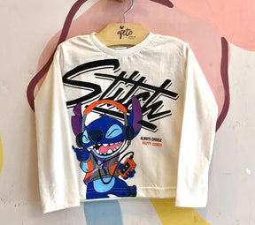 Blusa Manga Longa Disney unissex Stitch Music