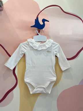 Body manga longa menina Momi Gola Perola