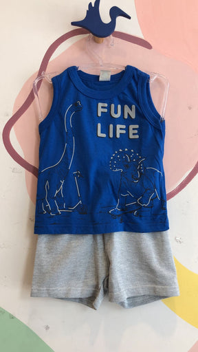 Conjunto Regata Bermuda menino Dino