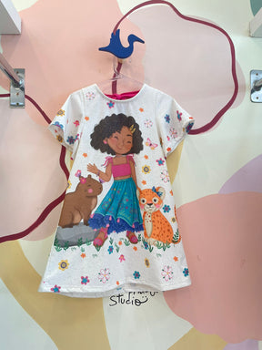 Vestido Manga Curta Kukie Infantil menina Encanto