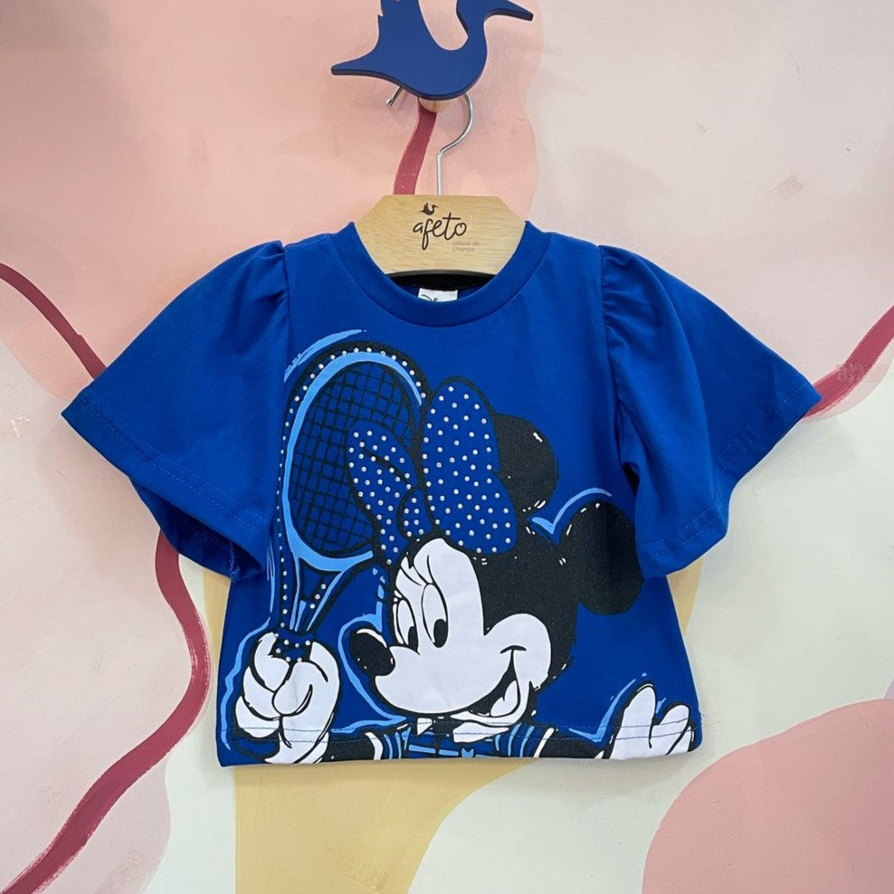 Blusa manga curta Disney menina Minnie tenista