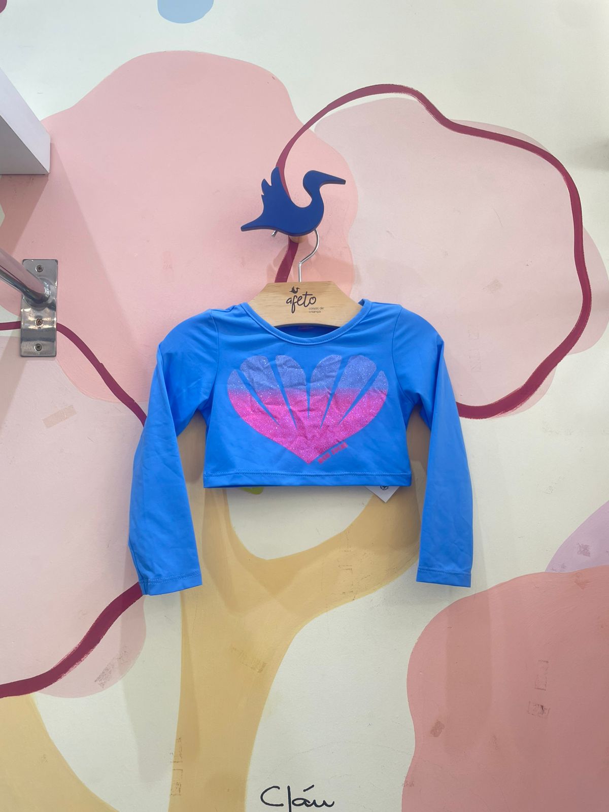 Blusa Praia menina Cropped Concha