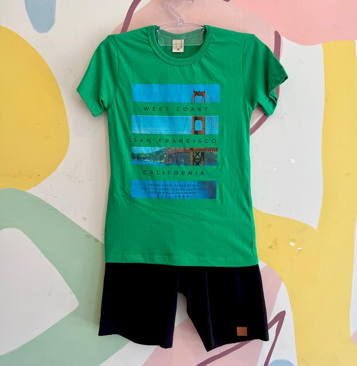 Conjunto manga curta Bermuda menino San Francisco