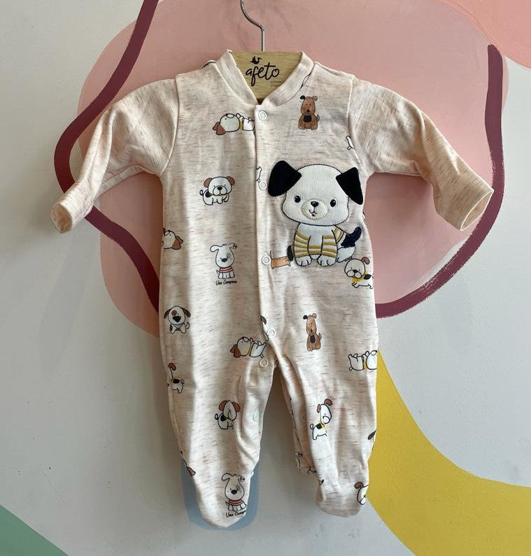 Macacao Manga Longa Unissex Bebê Cachorrinho