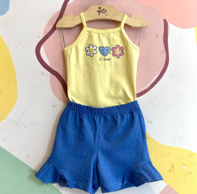 Conjunto Regata Shorts menina Sweet Jeans