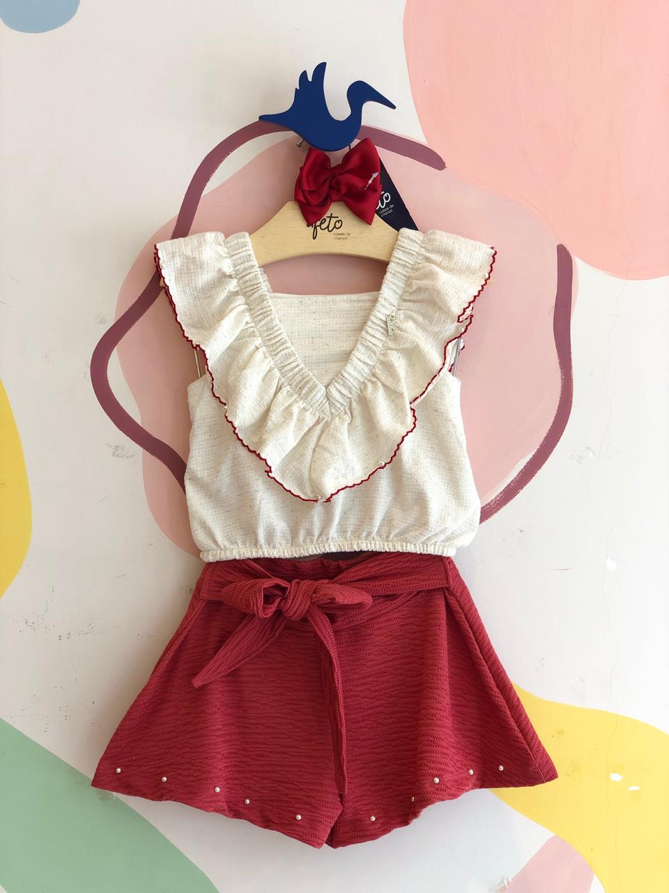 Conjunto Regata Shorts Kiki Xodo Menina Babado