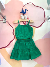 Conjunto Regata Saia Menina You+Me Tricoline Liso Verde