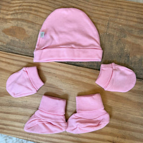 Kit 3 peças Touca Luva Sapatinho Bebê